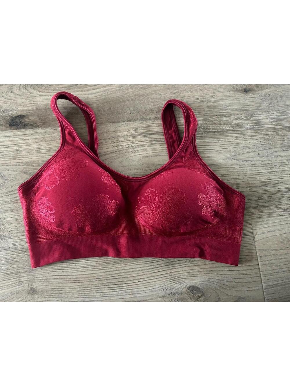 Bali Comfort Revolution Wireless Bra Medium Red Full Coverage Seamless